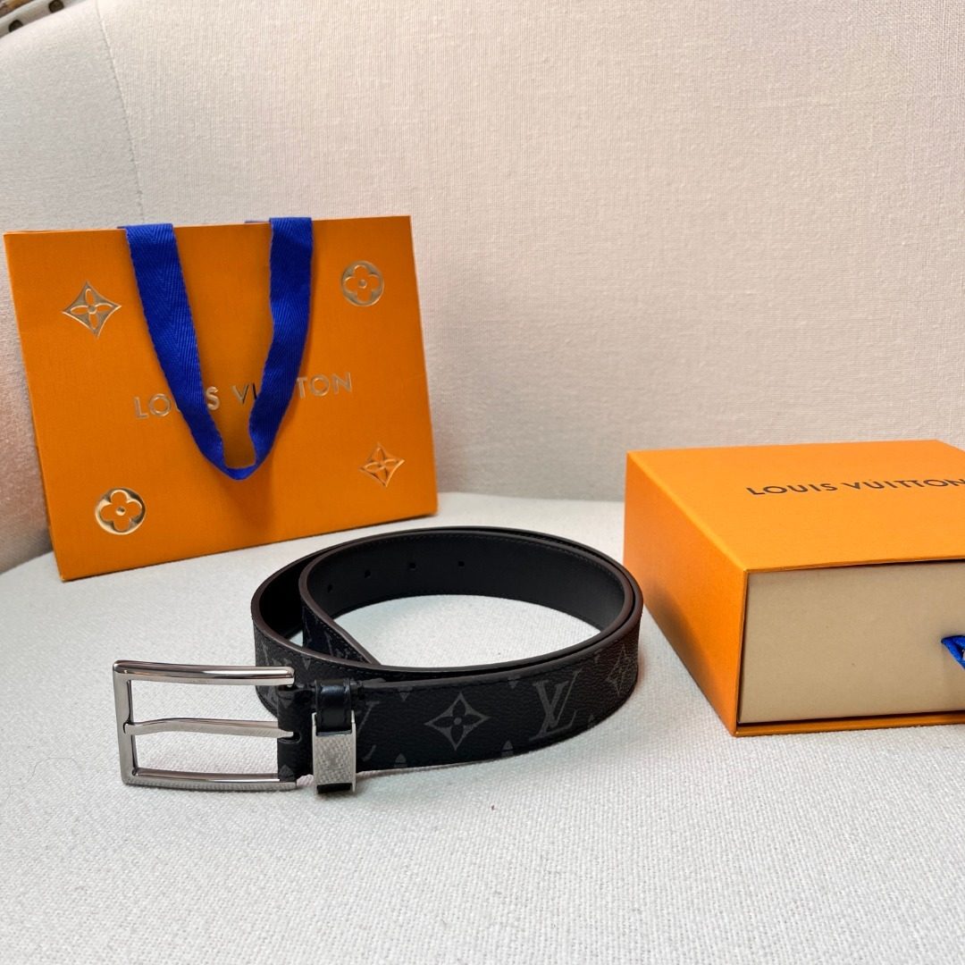 Louis Vuitton Monogram Canvas Leather Belt