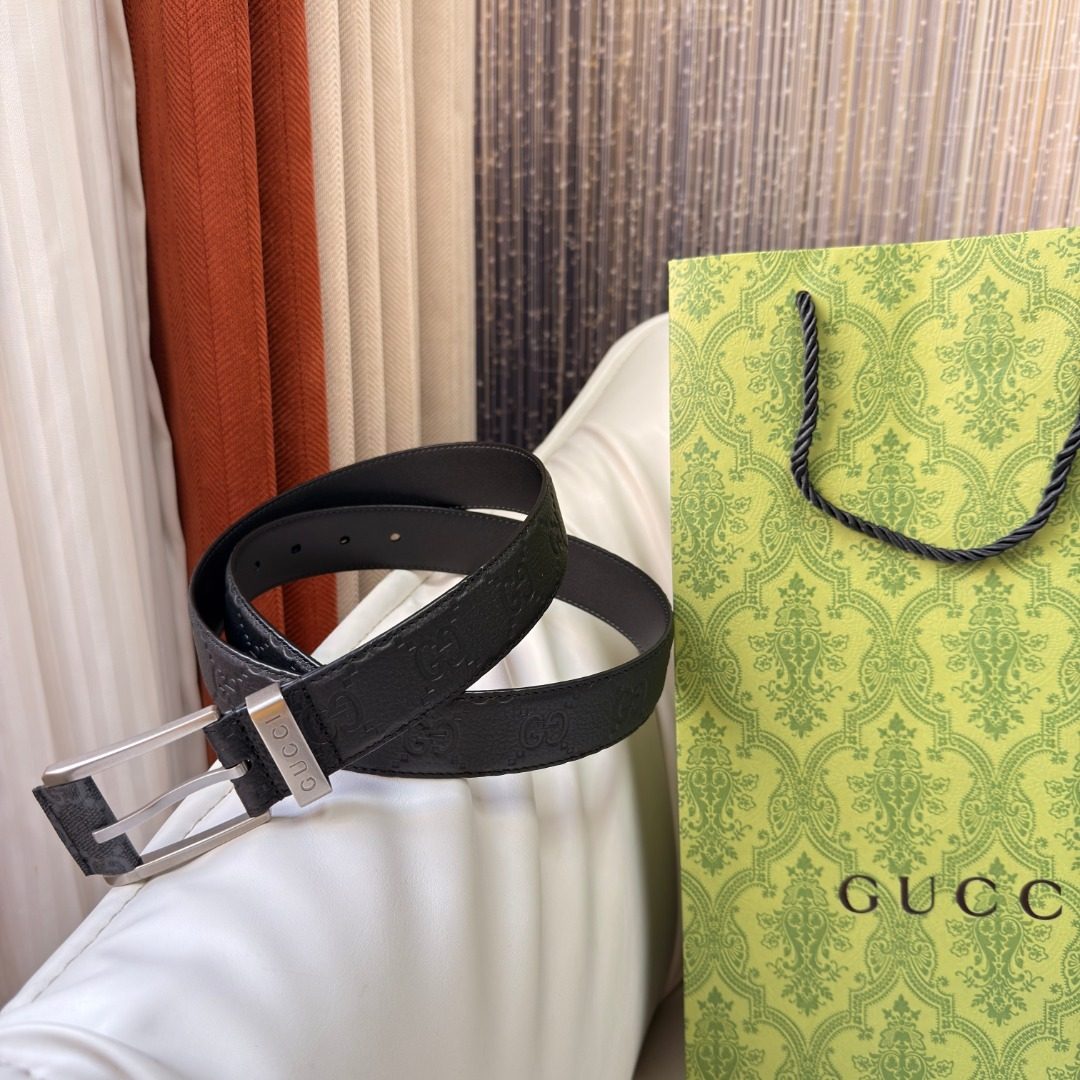 Gucci GG Monogram Leather Belt