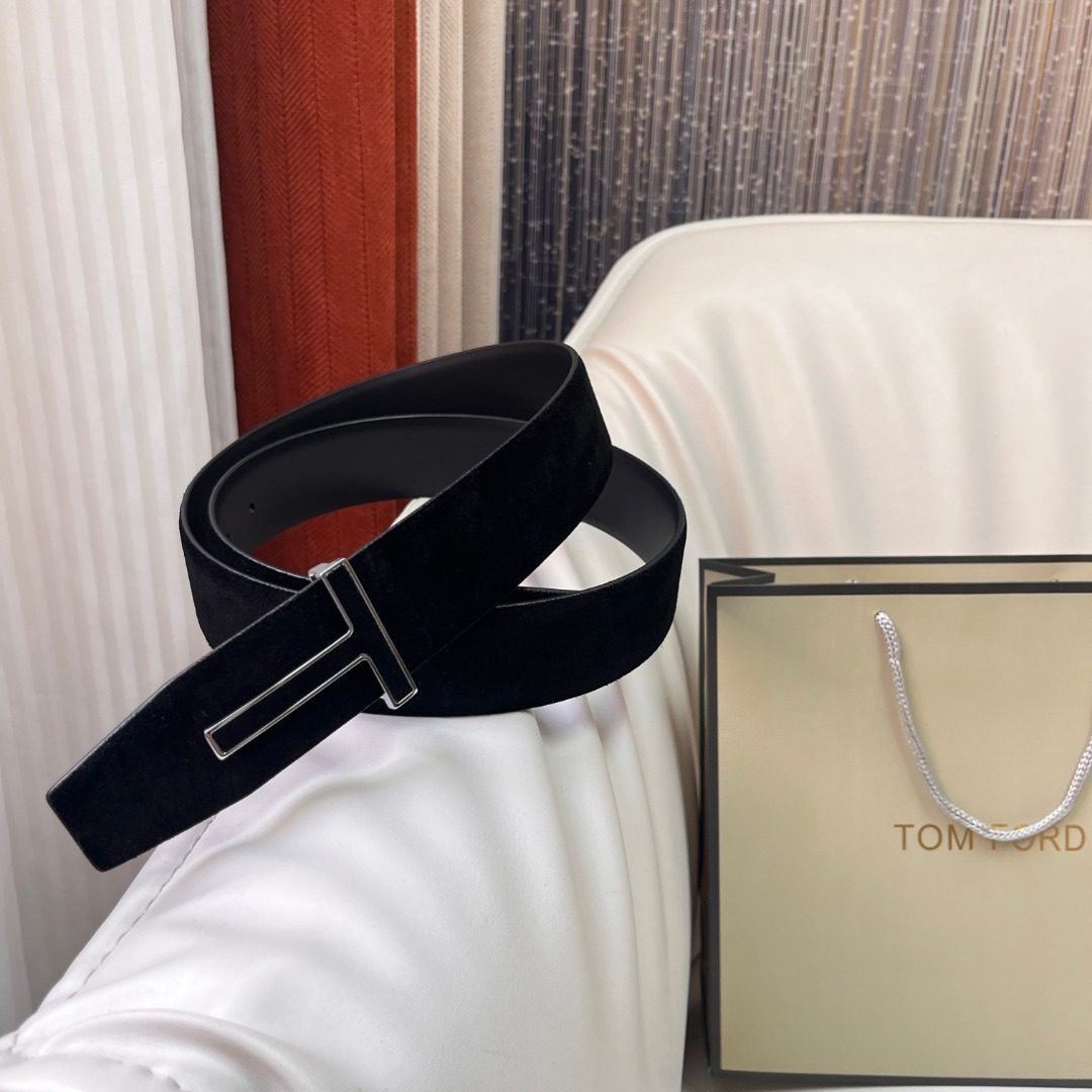 Tom Ford Suede Leather Belt Black