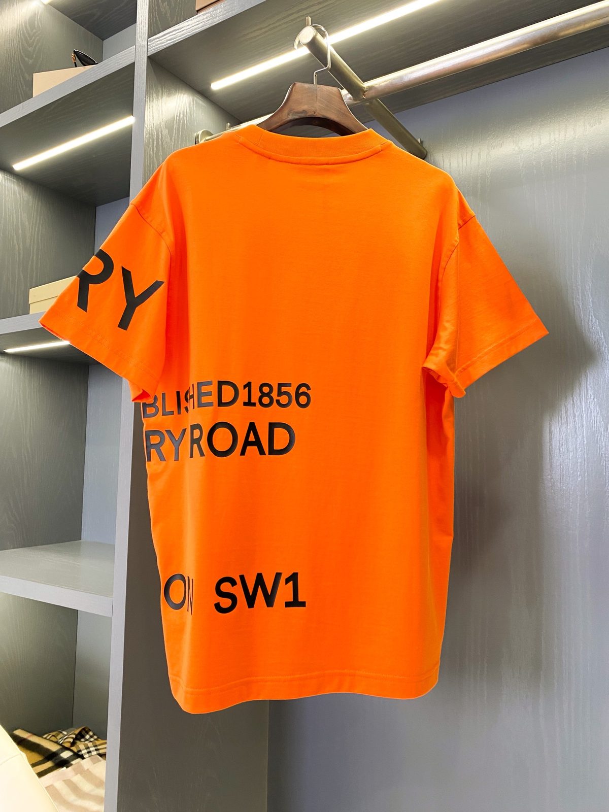 Burberry Orange Graphic Print T-Shirt