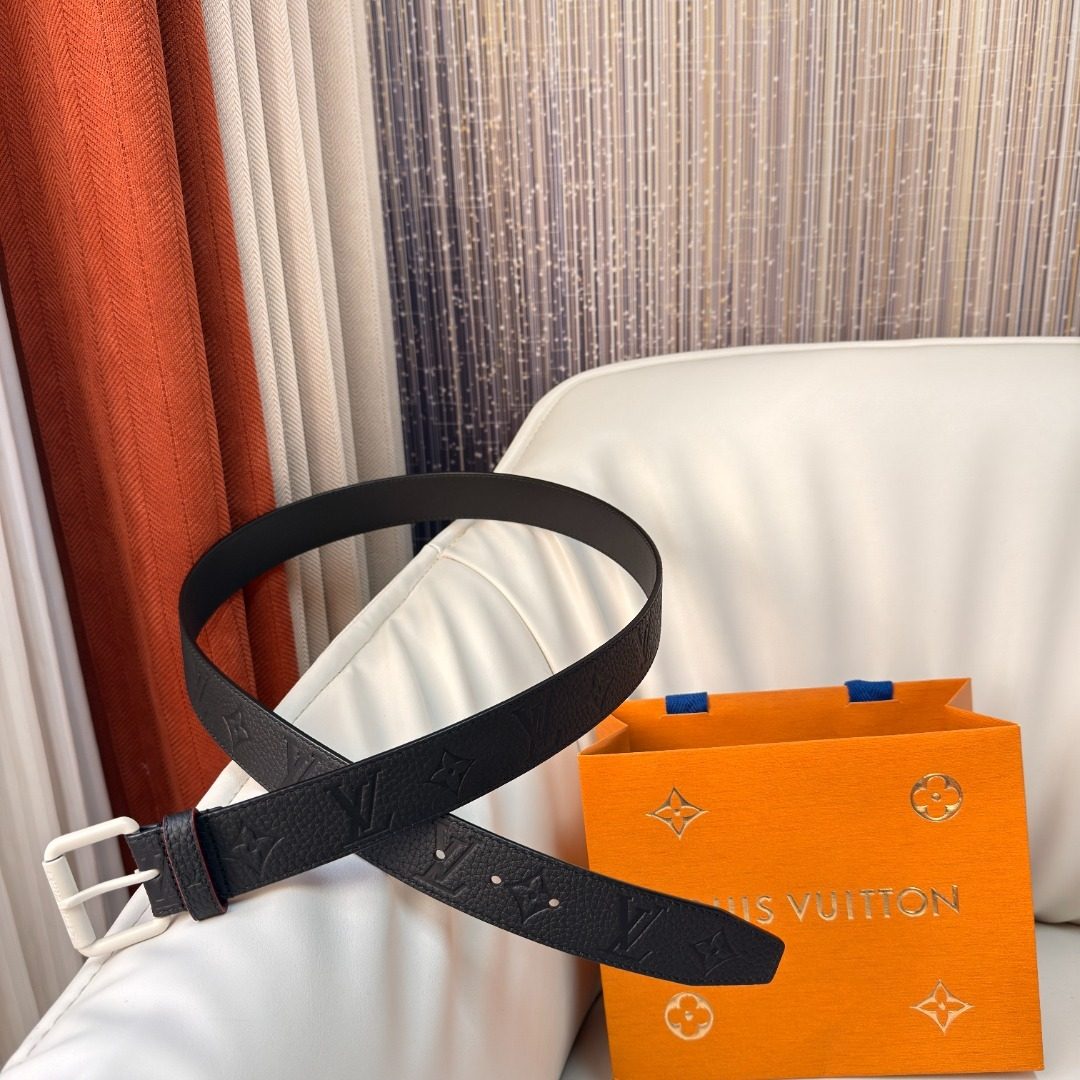 Louis Vuitton Monogram Black Leather Belt