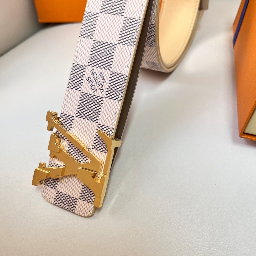 Louis Vuitton Damier Azur Belt Gold Buckle