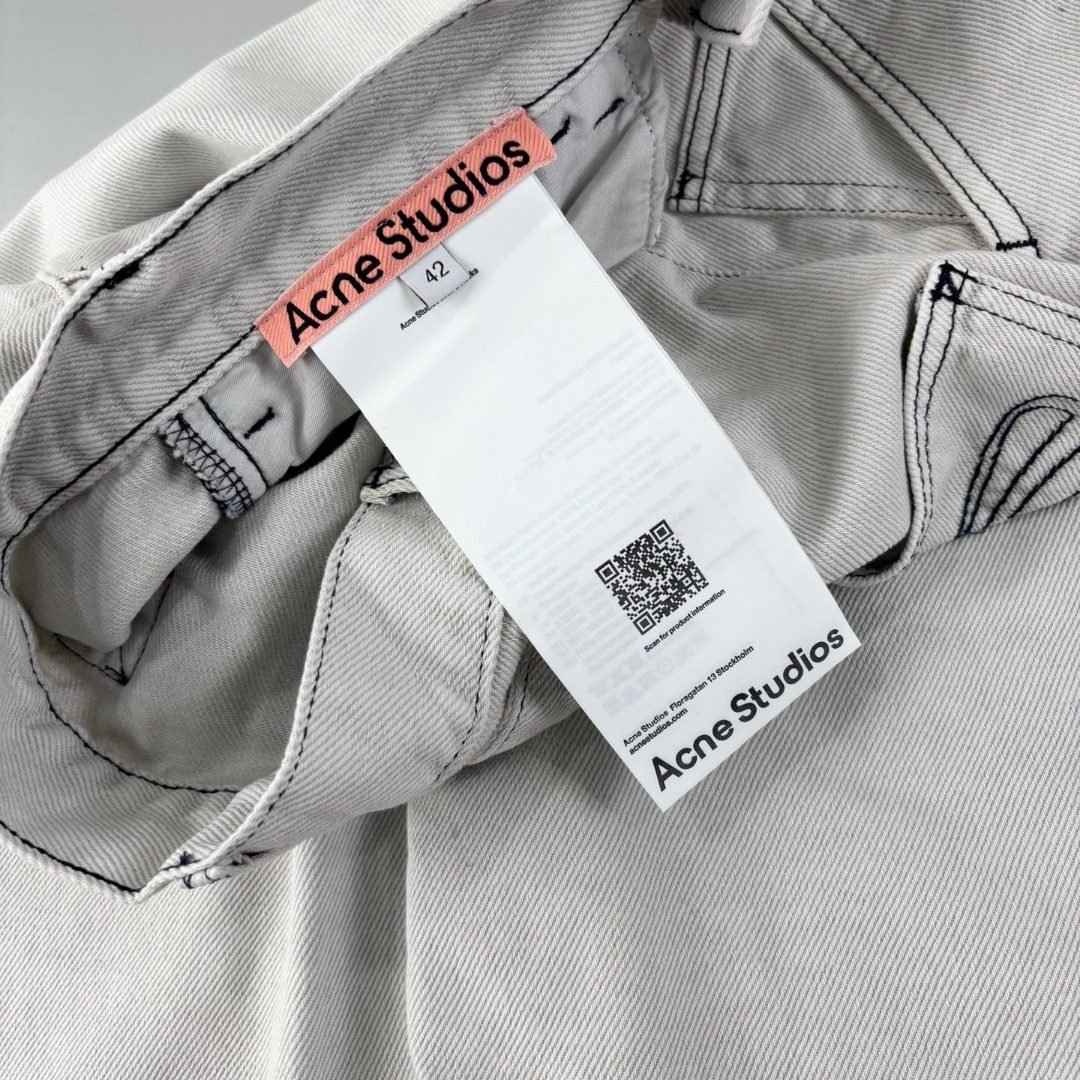 Acne Studios Butterfly Embroidered White Jeans