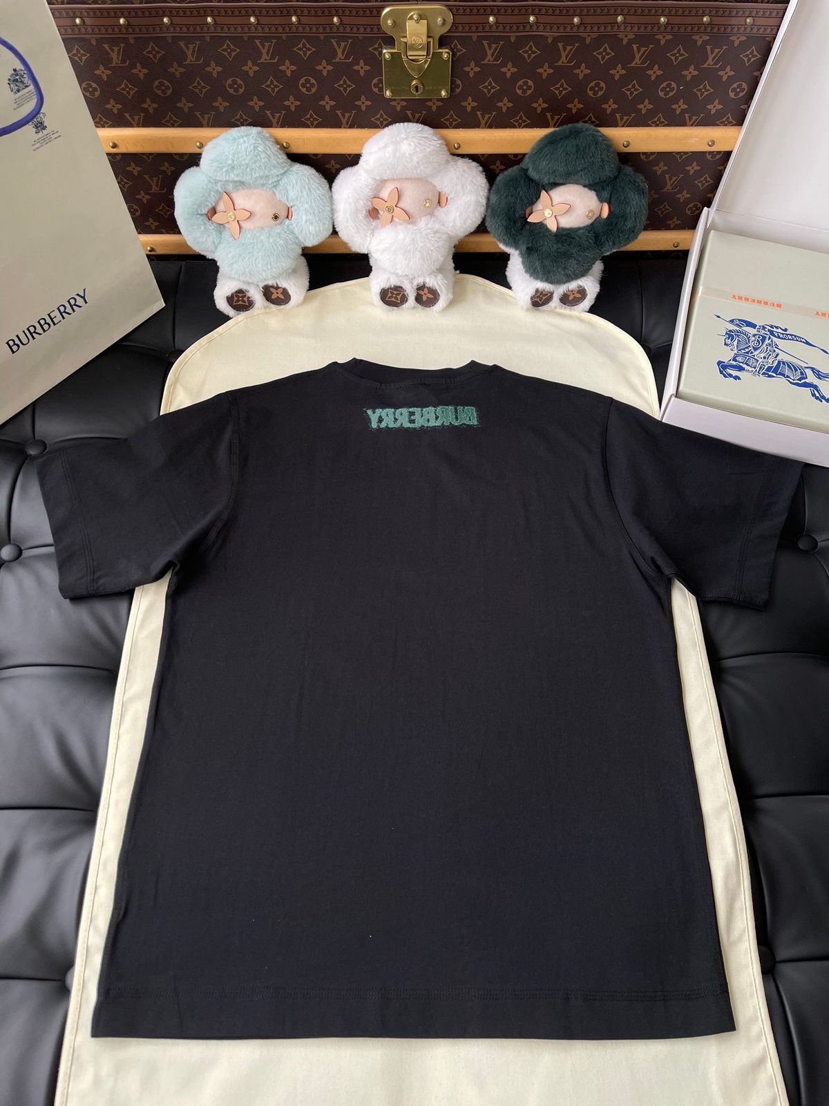 Burberry Embroidered Logo Black T-Shirt