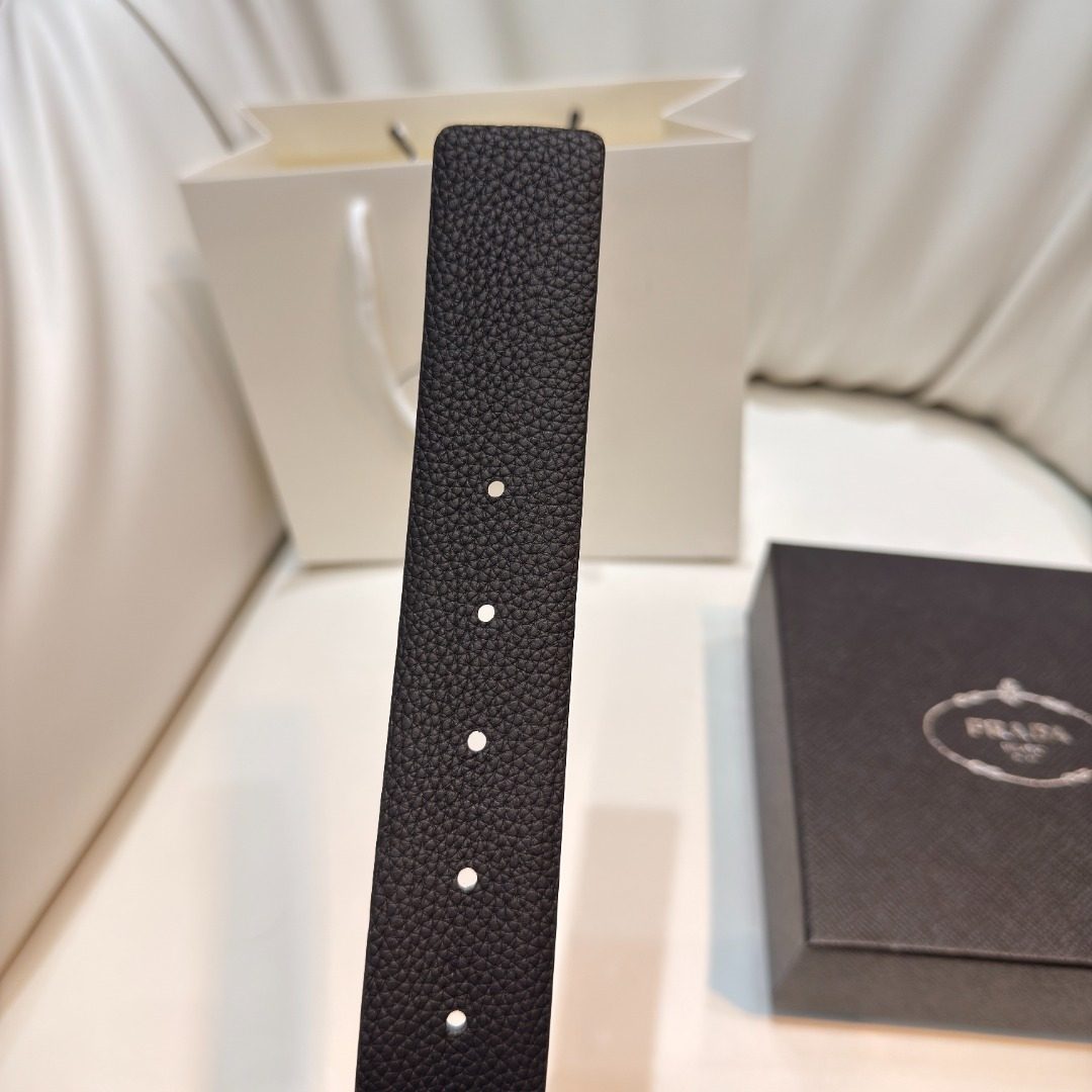 Prada Leather Bow Belt Black
