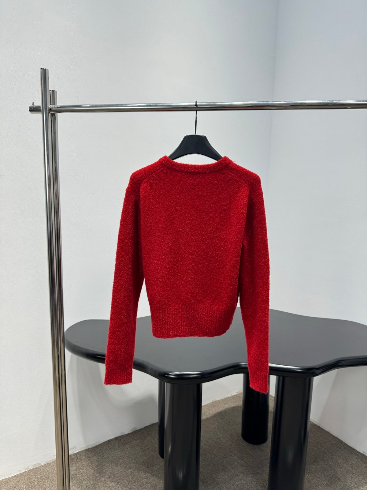 Red Knit Crewneck Sweater