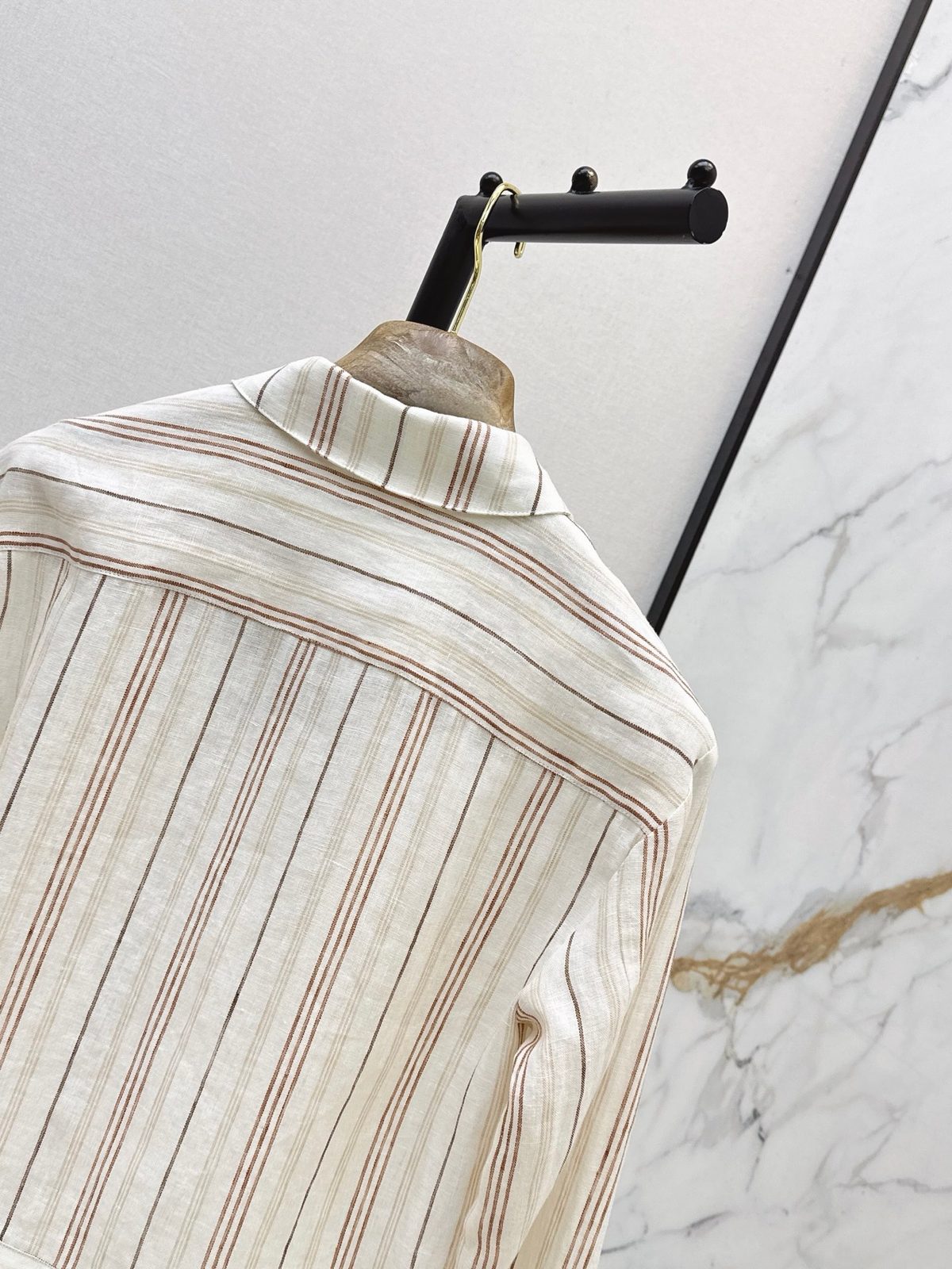 Striped Cotton Casual Shirt Jacket
