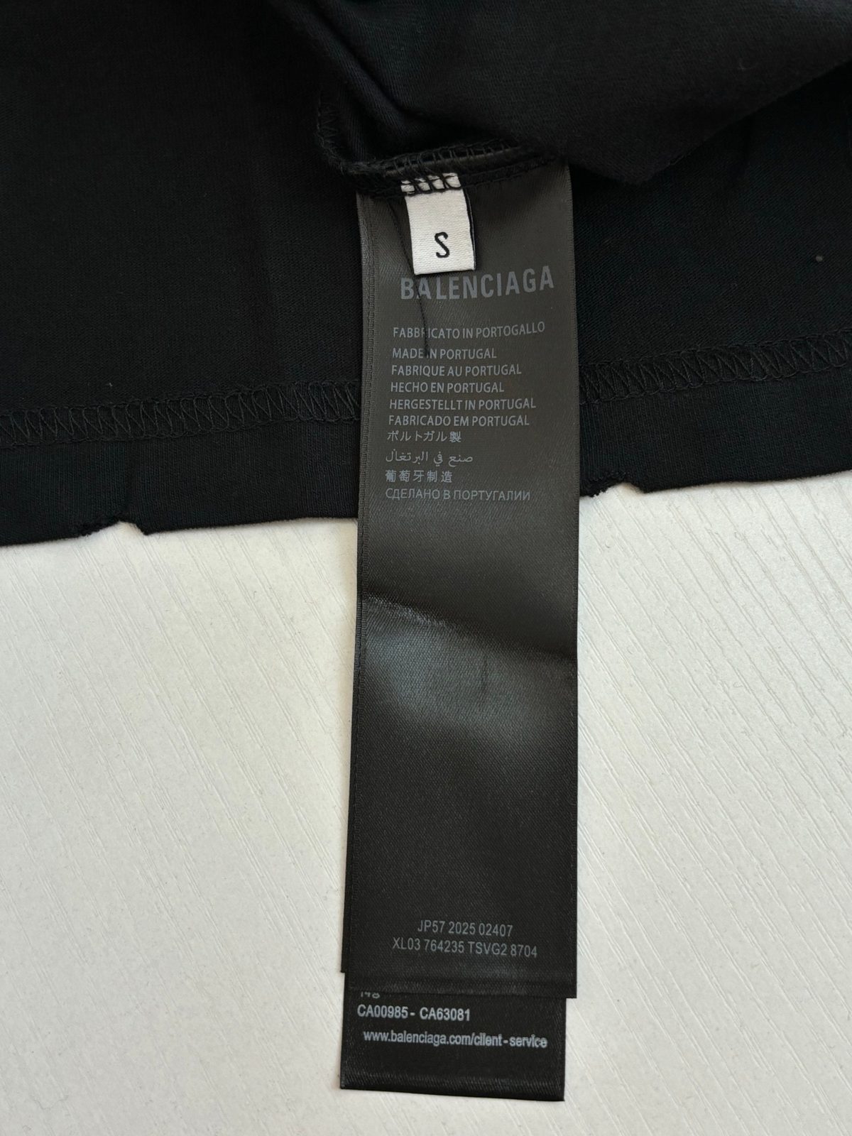 Balenciaga Pink Logo Black T-Shirt