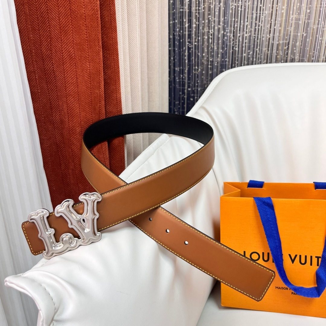 Louis Vuitton Leather Belt with LV Buckle