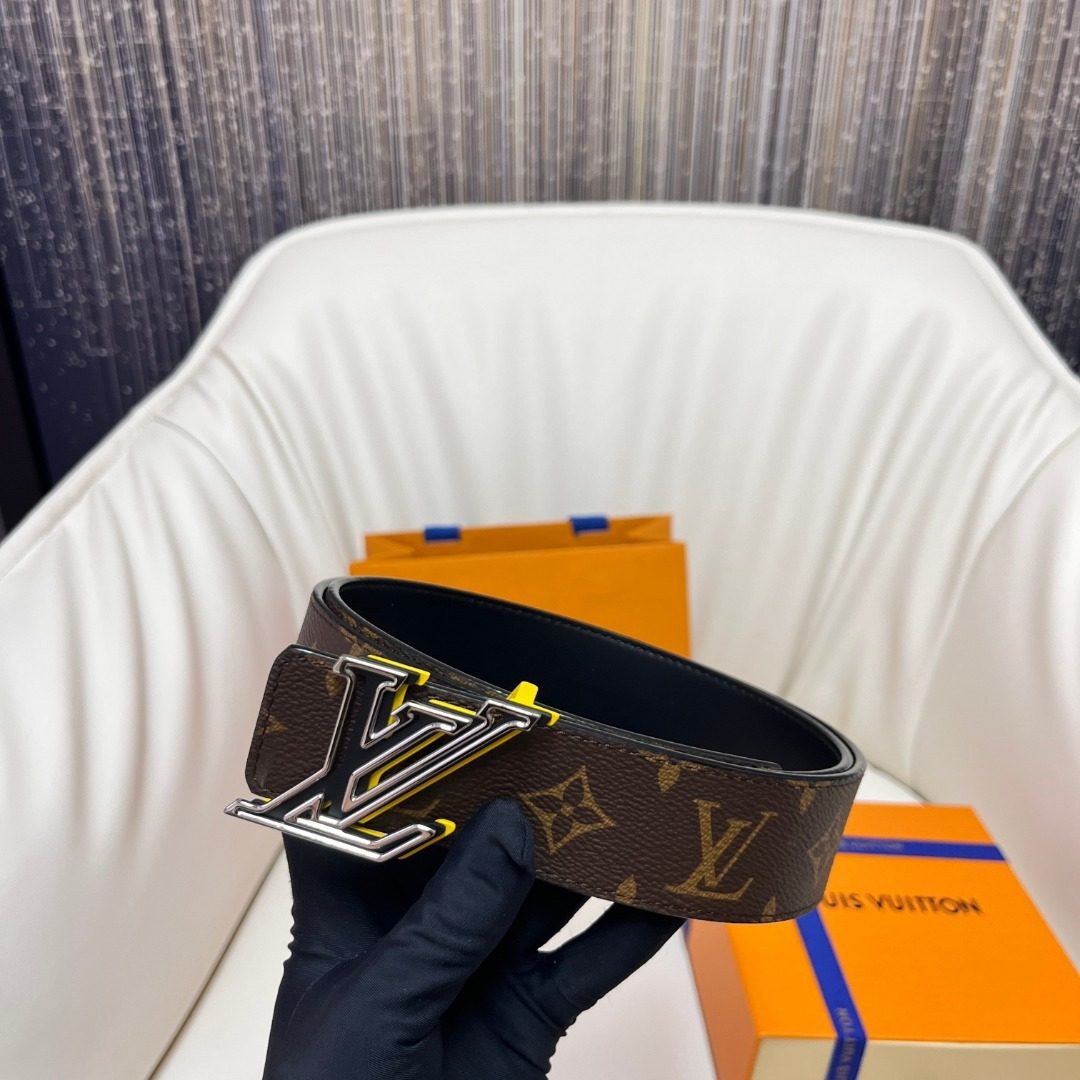 Louis Vuitton Monogram Leather Belt with LV Buckle