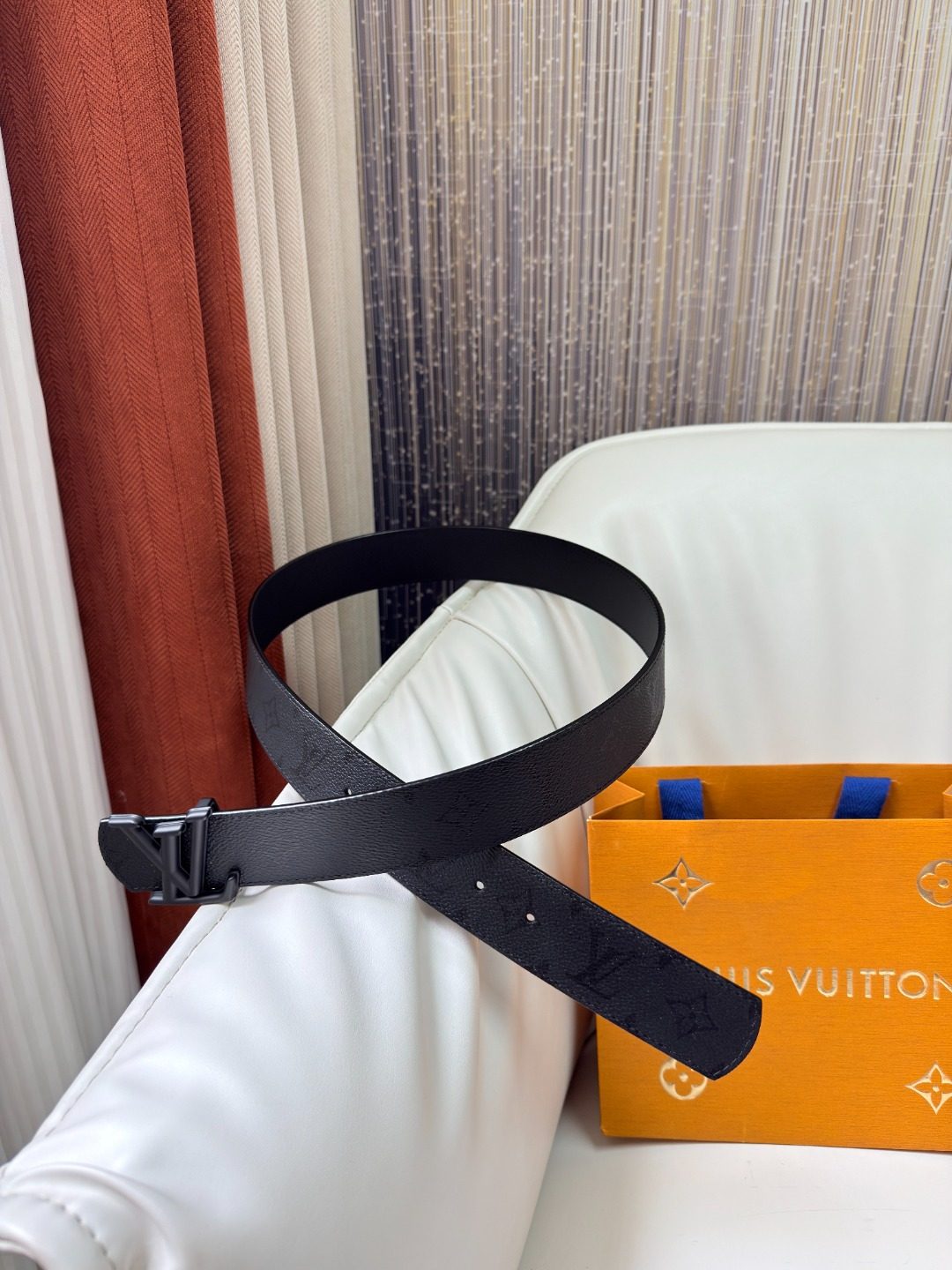 Louis Vuitton Monogram Black Leather Belt