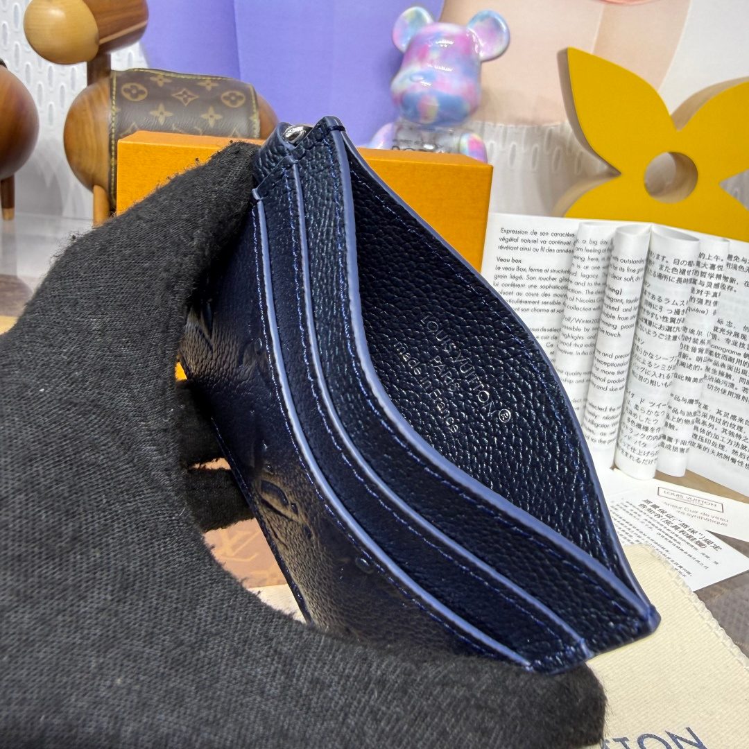 Louis Vuitton Monogram Navy Leather Pochette Wallet