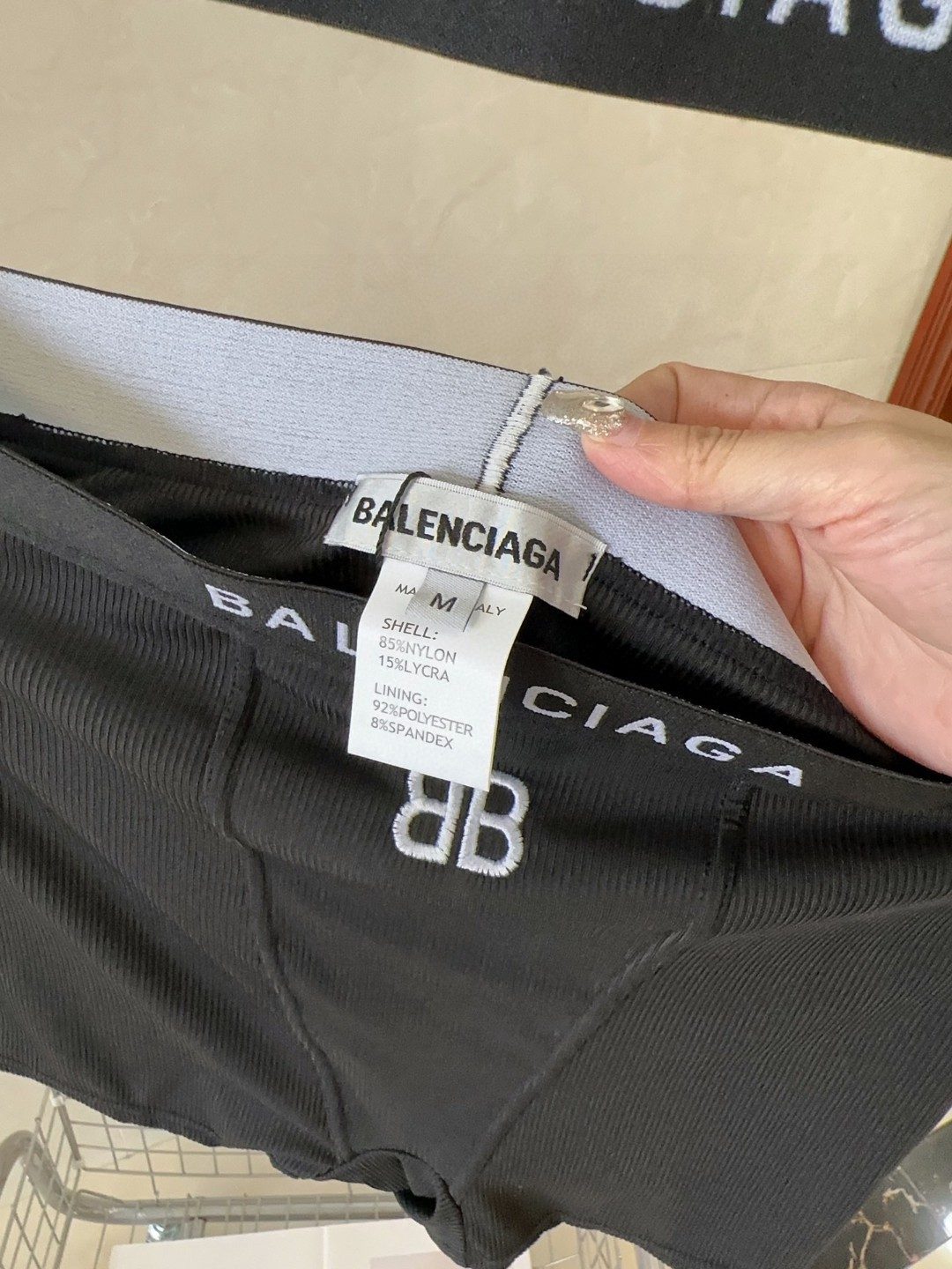 Balenciaga Black Ribbed BB Logo Two-Piece Swim Set