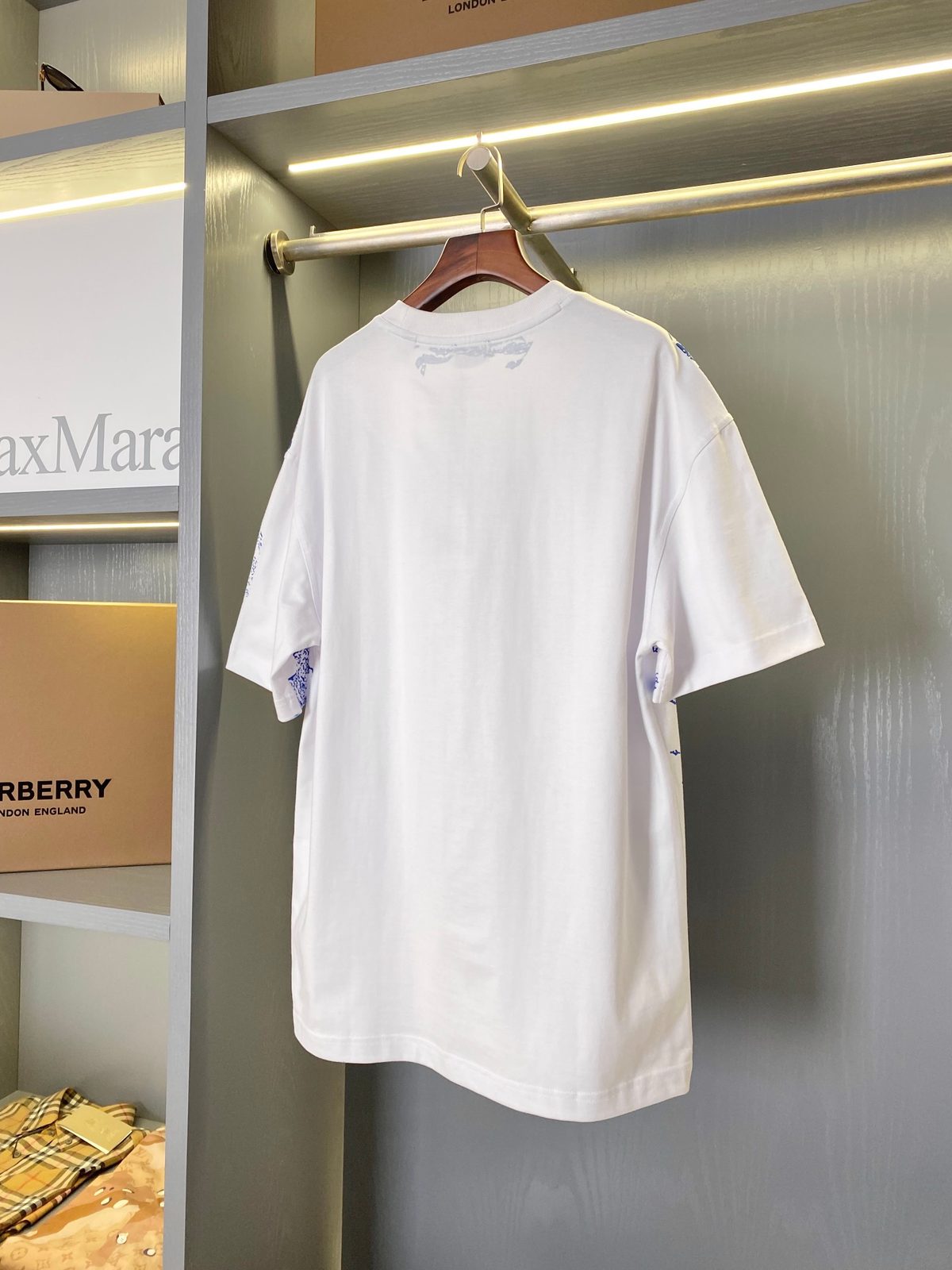 Burberry Equestrian Print White T-Shirt