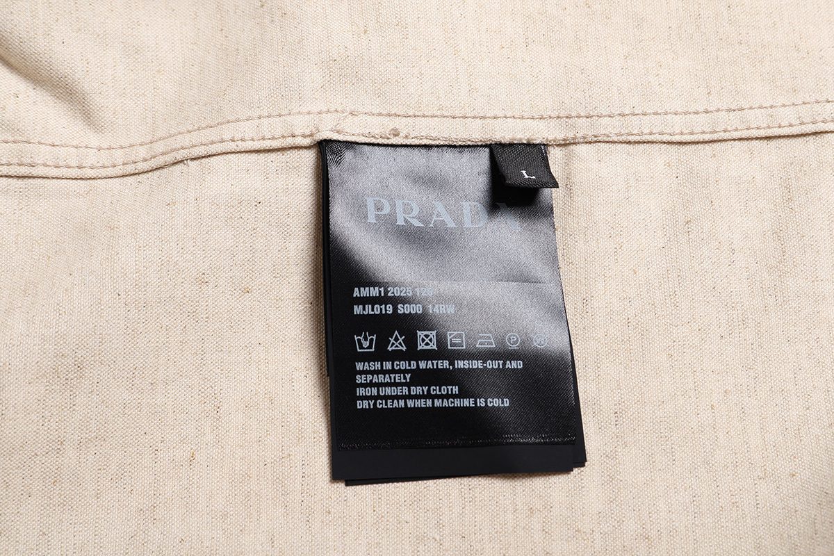 Prada Solid Single-Line Logo Long Sleeve Shirt