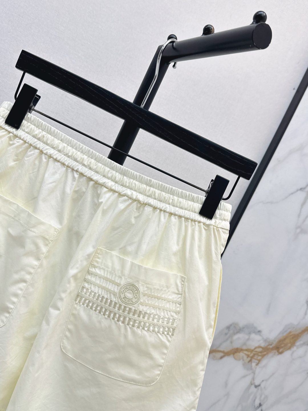 Hermès Men's Drawstring Shorts Cream