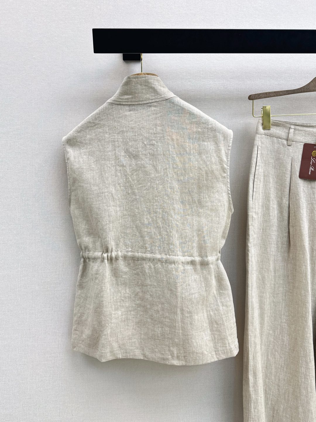 Luxury Linen Cargo Vest and Pants Set