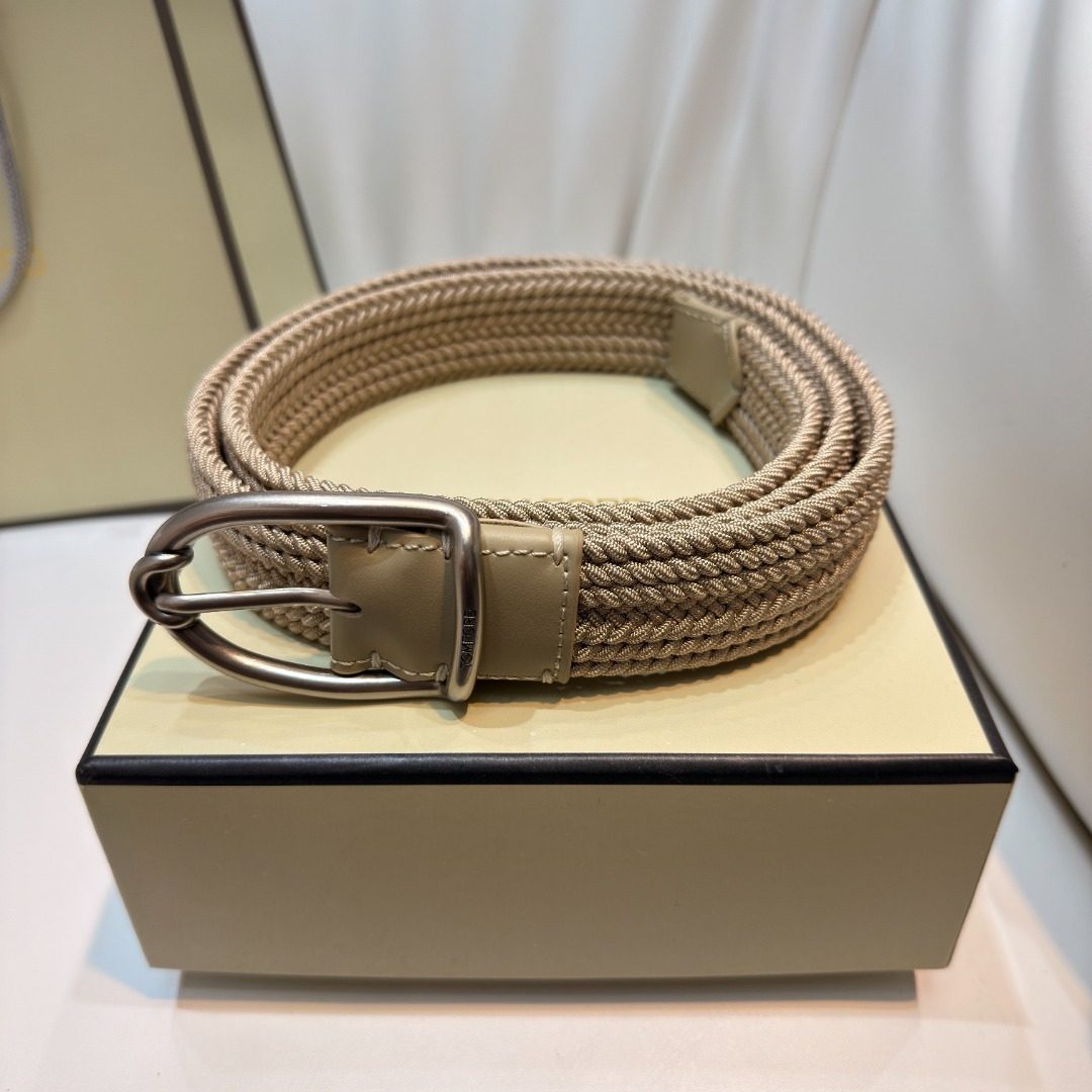 Tom Ford Woven Canvas Leather Belt