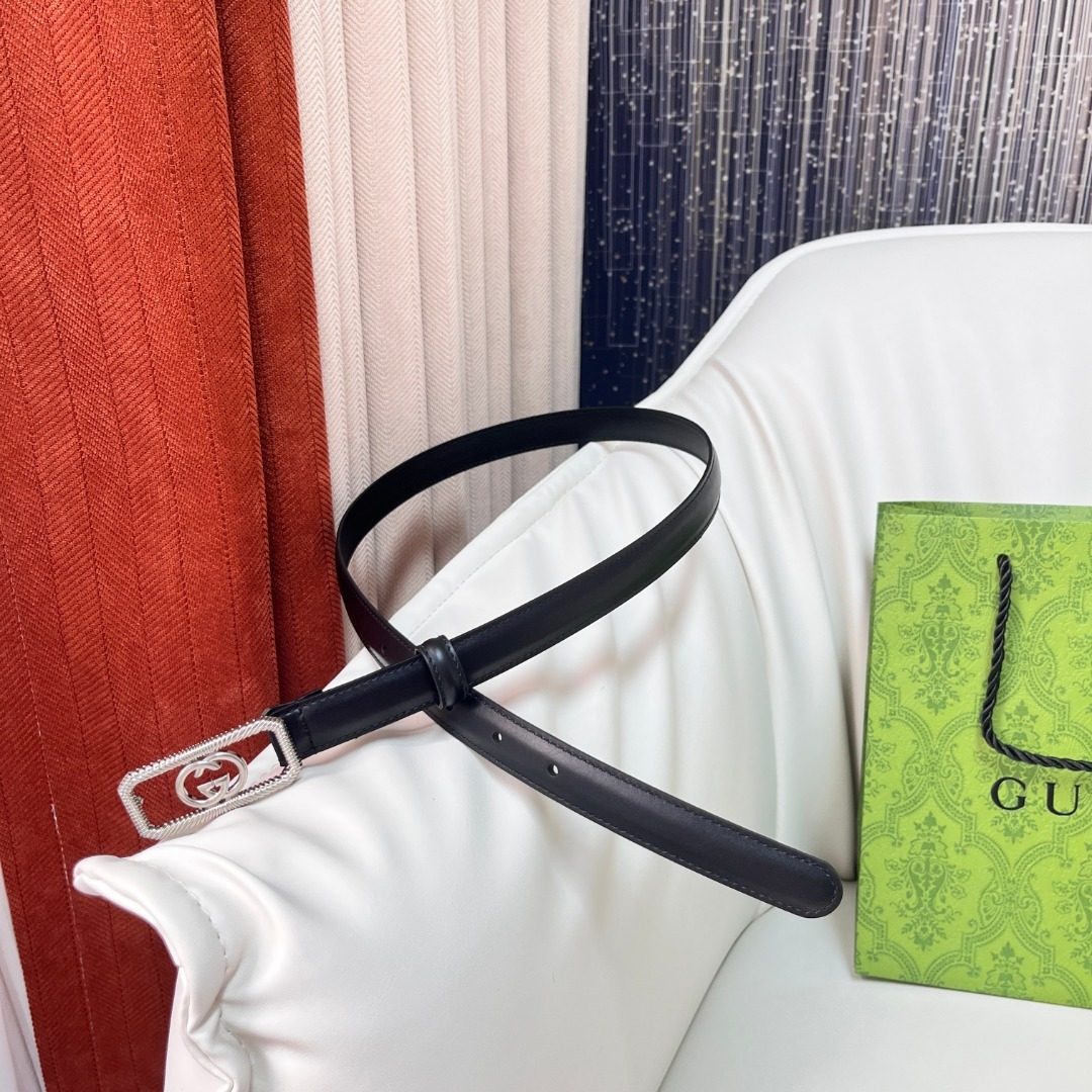 Gucci Leather Belt with GG Hardware