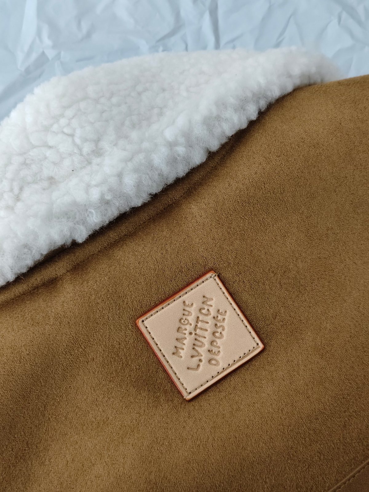 Camel Wool Sherpa Collar Jacket
