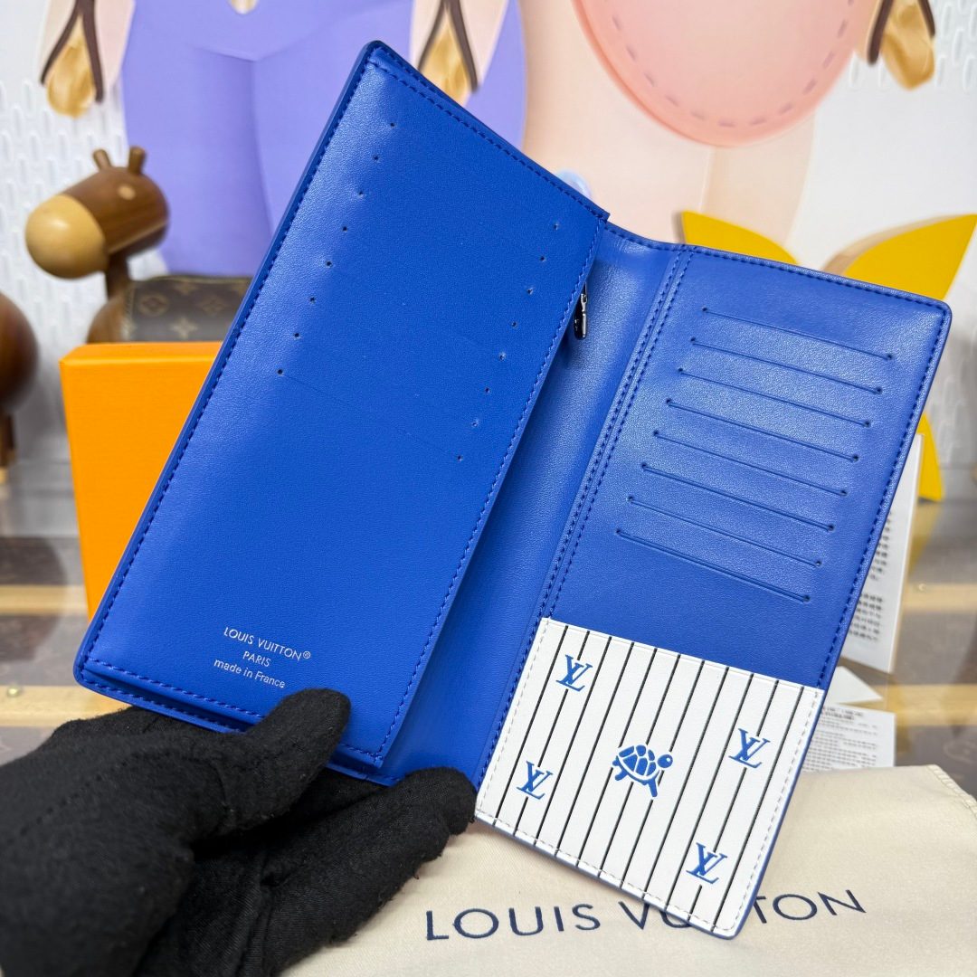 Louis Vuitton Blue Leather Bifold Wallet