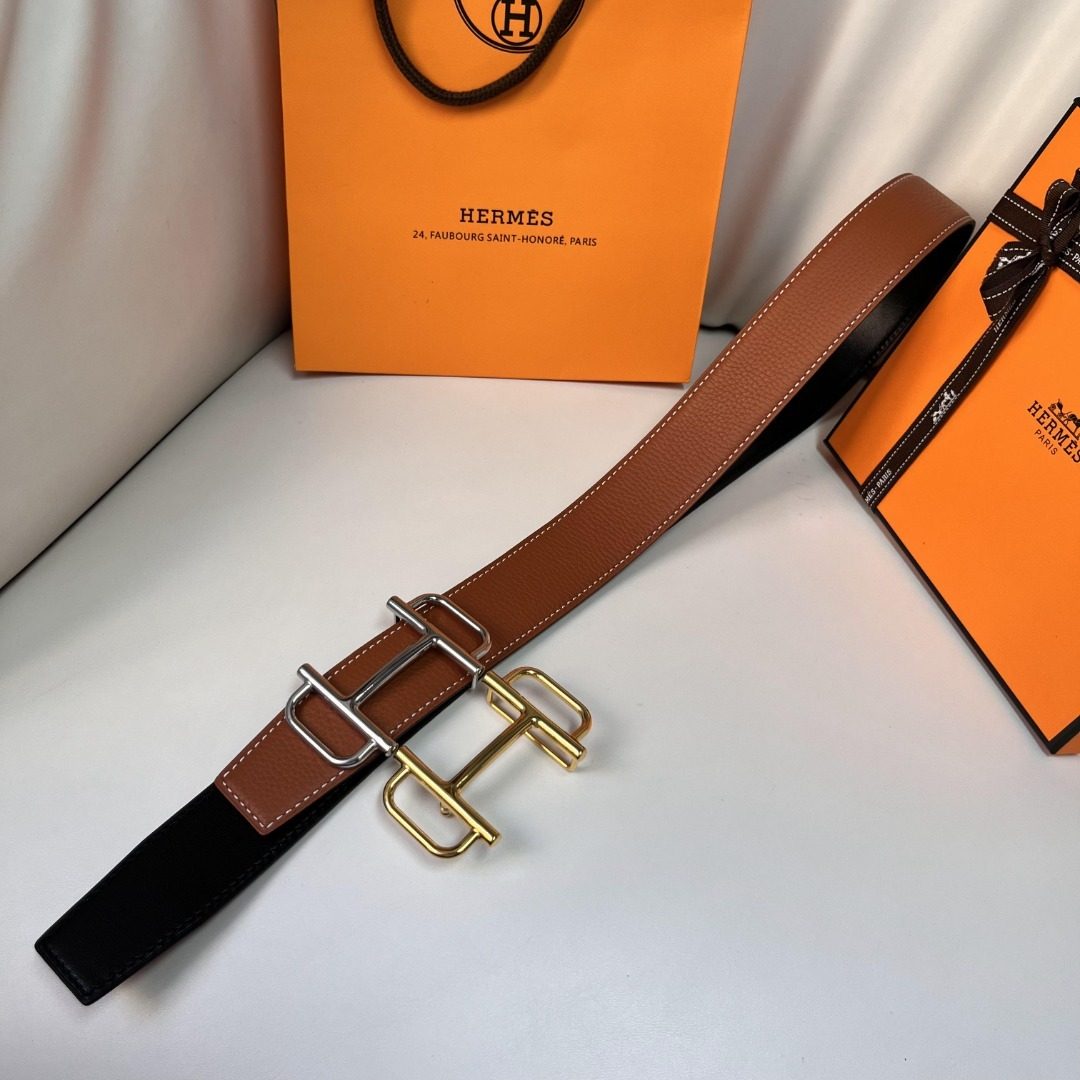 Hermès Leather Reversible Belt