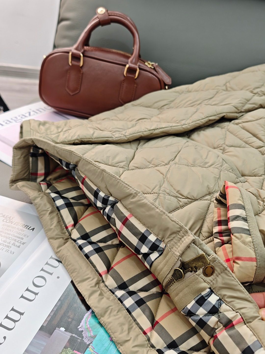 Burberry Quilted Puffer Jacket Beige