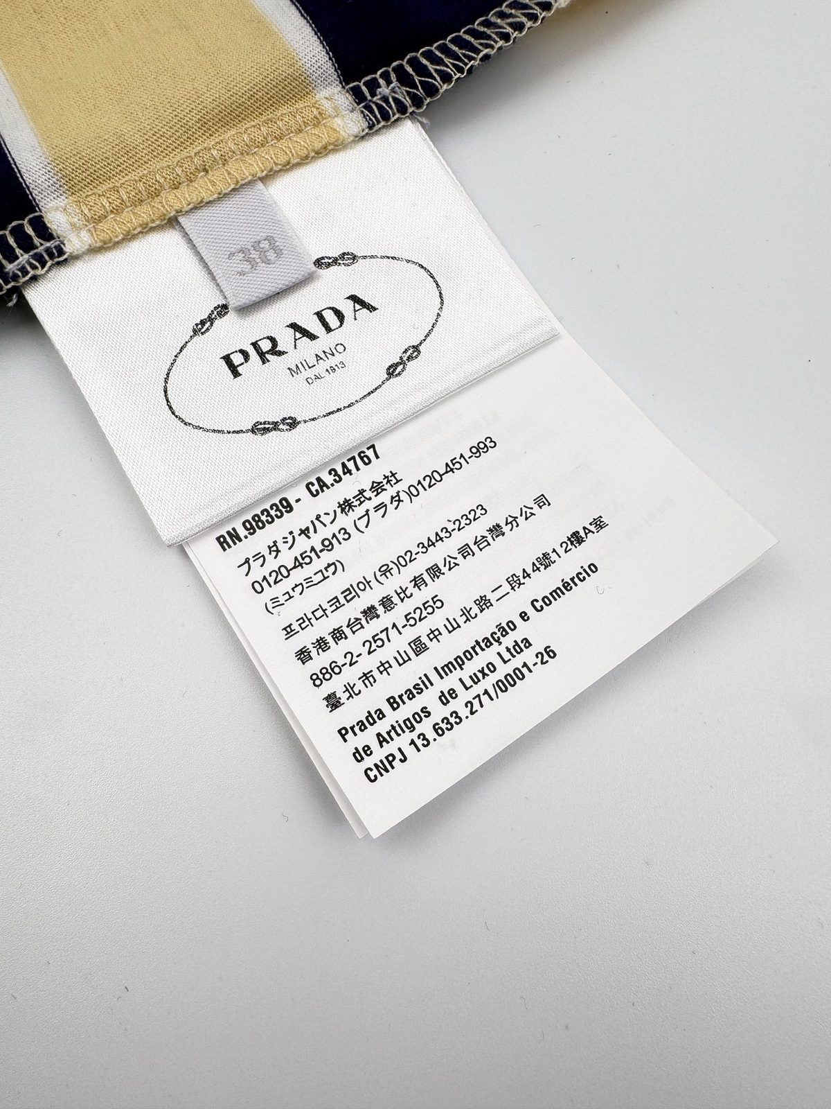 Prada Striped Cotton Pocket T-Shirt