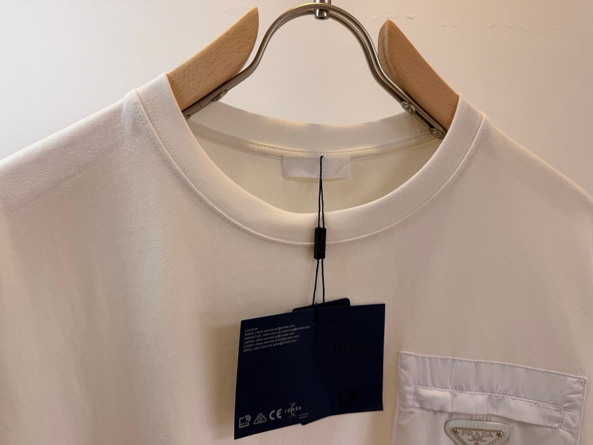 Prada Nylon Pocket Crewneck T-Shirt
