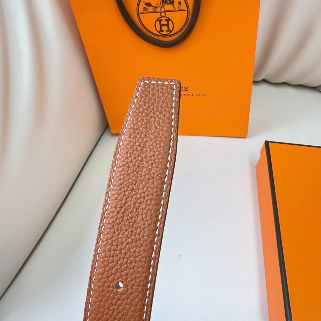 Hermès Reversible Leather Belt with H Buckle