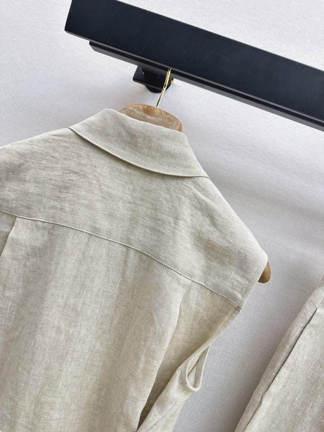 Linen Sleeveless Shirt with Corset Back Detail