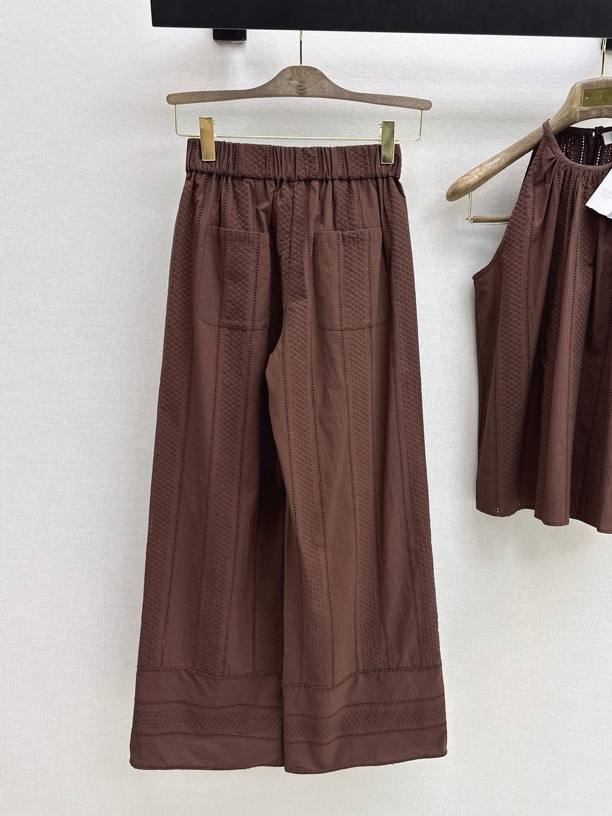 Textured Linen Blend Wide-Leg Trousers