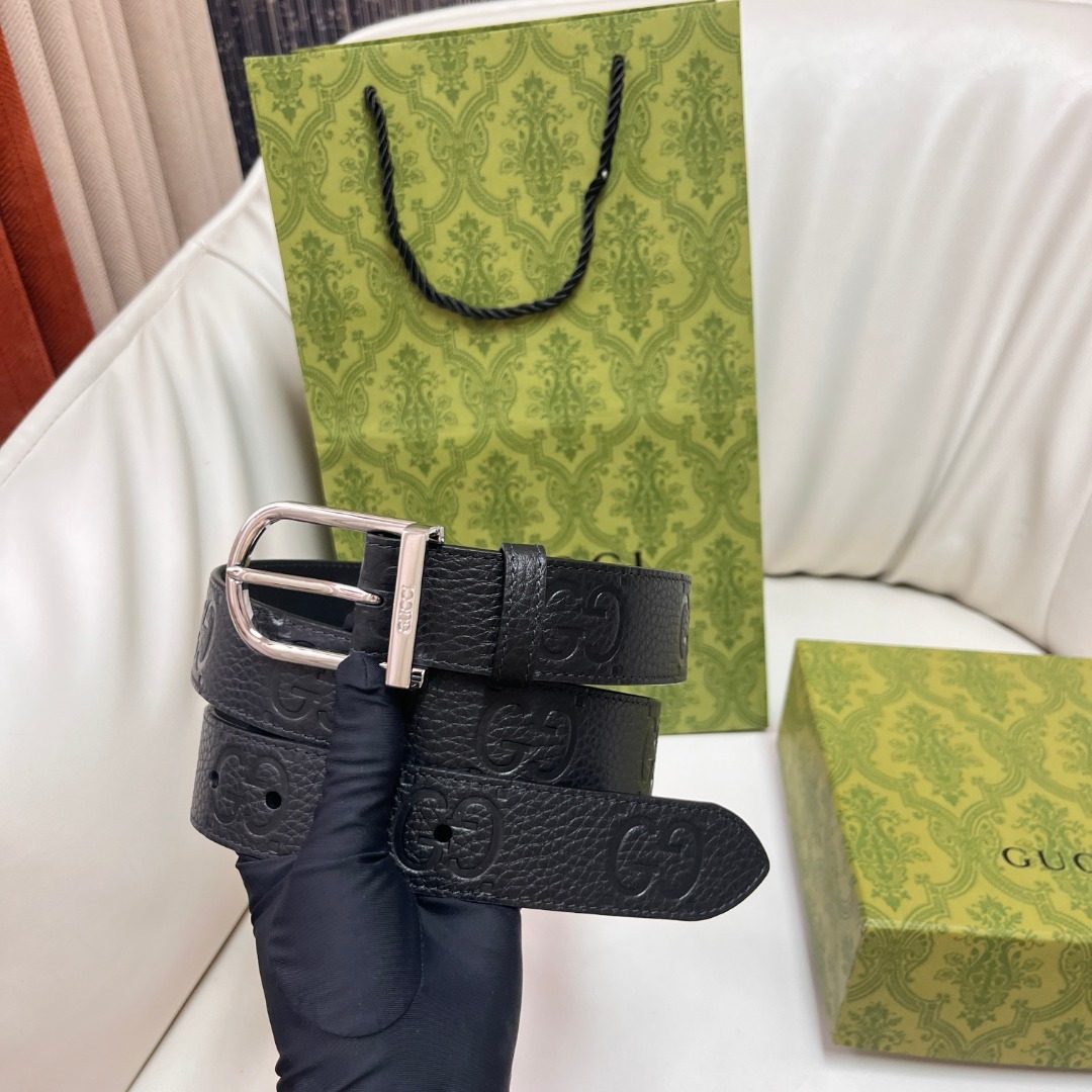 Gucci GG Leather Belt Black