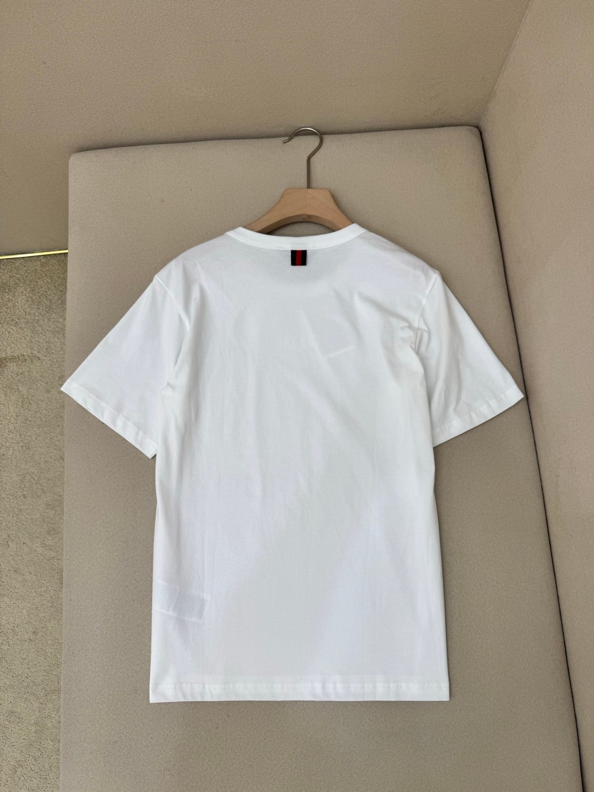 Gucci Men's White Embroidered Logo T-Shirt