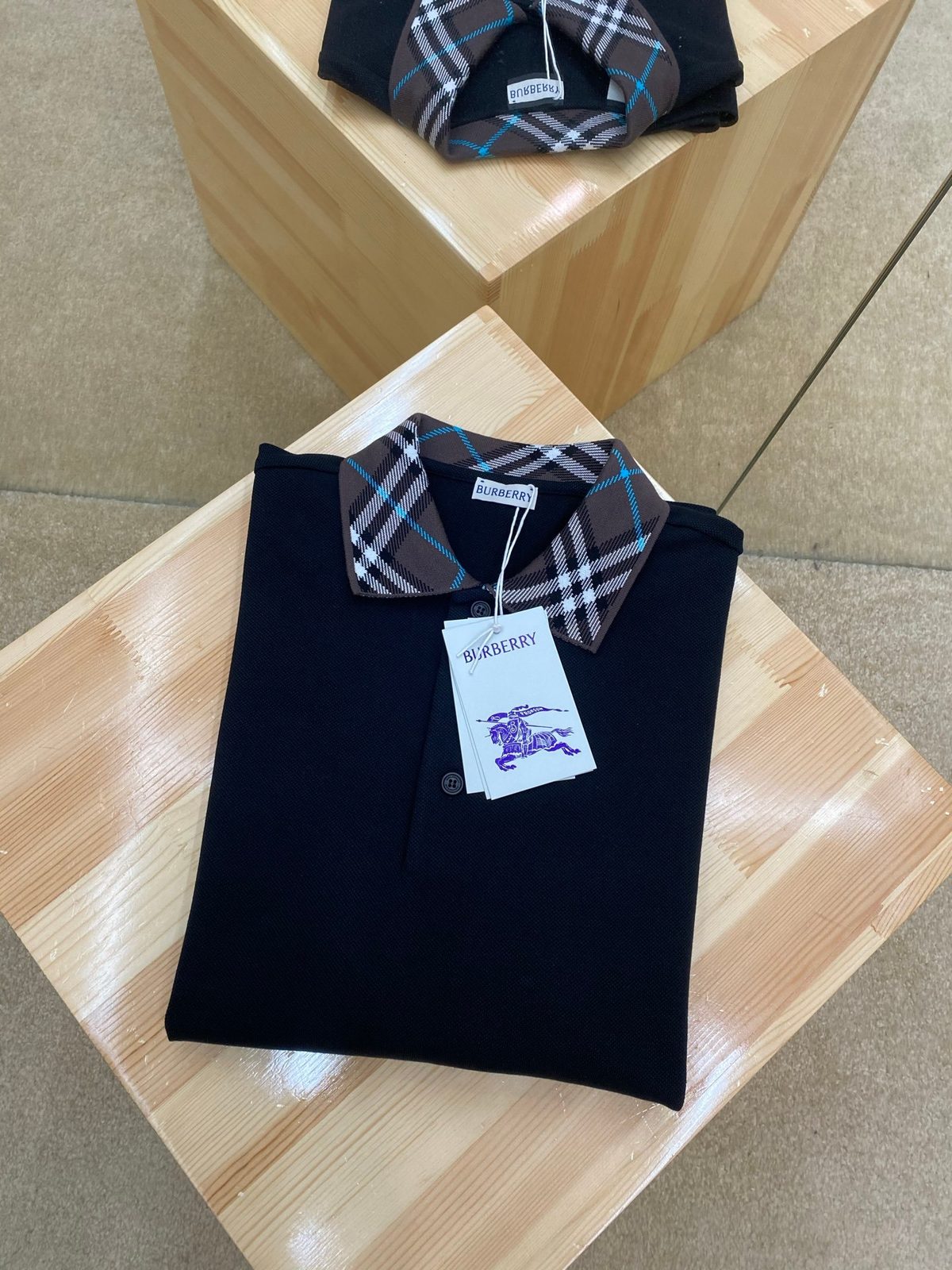 Burberry Plaid Collar Polo Shirt
