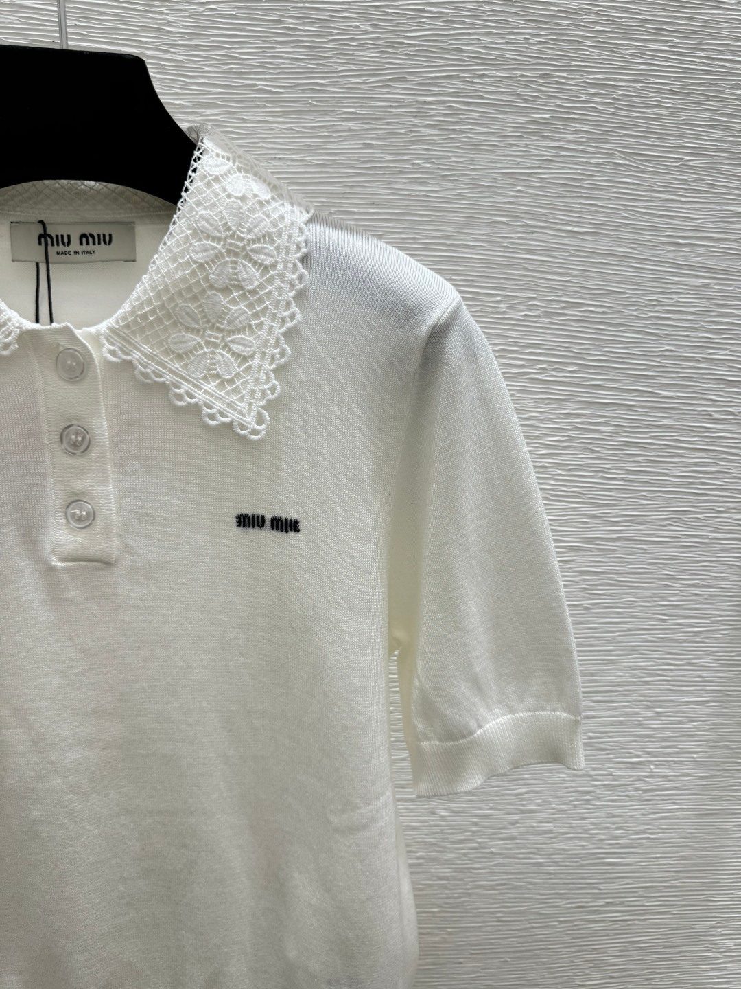Miu Miu Lace Collar Knit Sweater