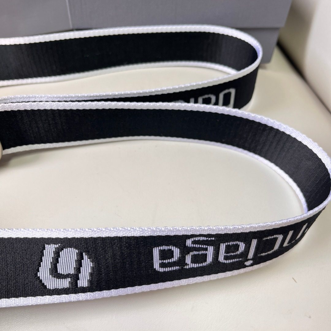 Balenciaga Logo Web Belt Black White