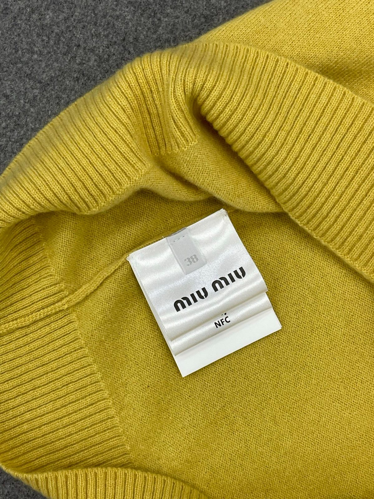 Miu Miu Yellow Crewneck Knit Sweater