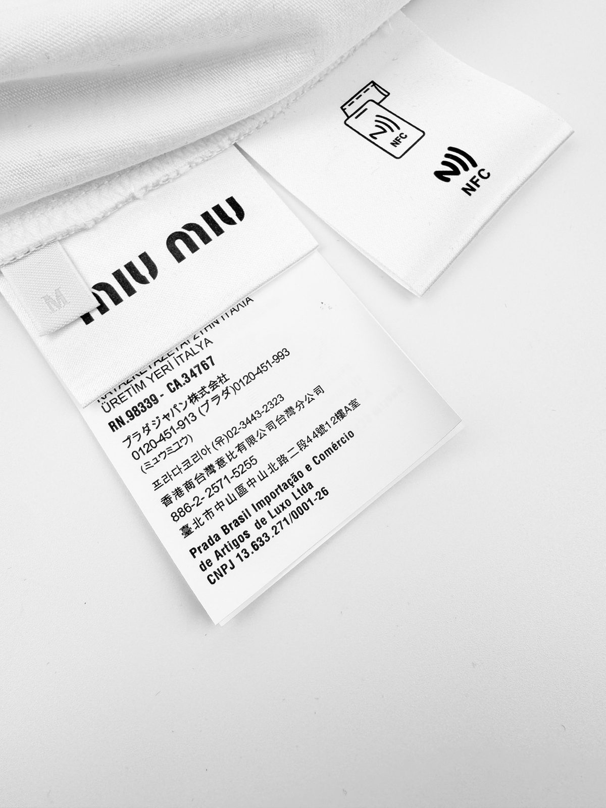 Miu Miu Embroidered Logo T-Shirt White