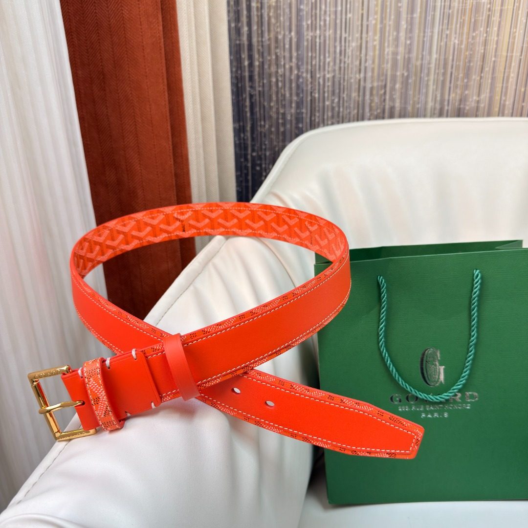 Goyard Orange Woven Leather Belt