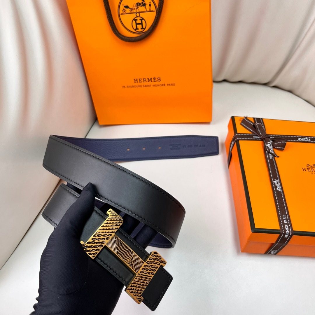 Hermès Constance H Buckle Leather Belt