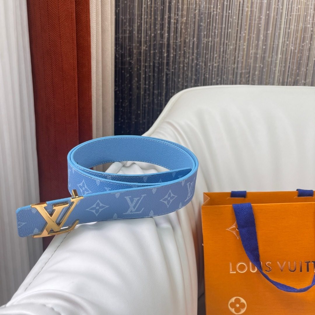 Louis Vuitton Monogram Blue Belt