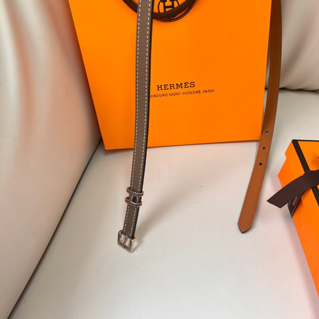 Hermès Leather Belt with H Buckle