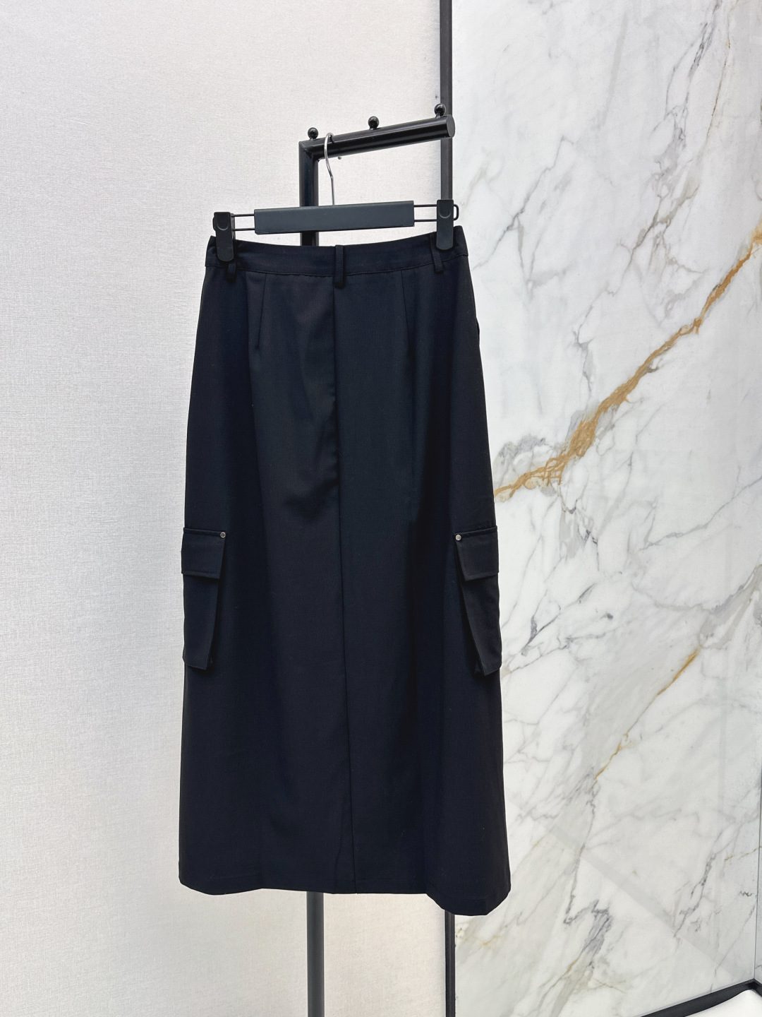 Prada Cargo Utility Midi Skirt Black