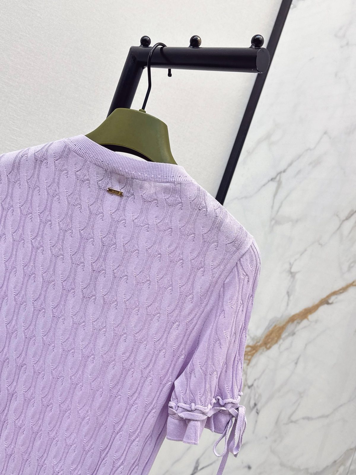 Gucci Cable Knit Short Sleeve Crewneck Sweater