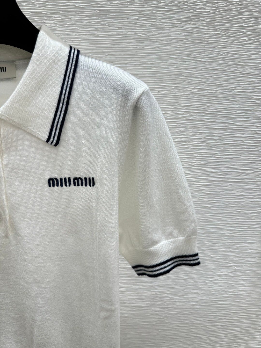 Miumiu Tencel Polo Shirt White
