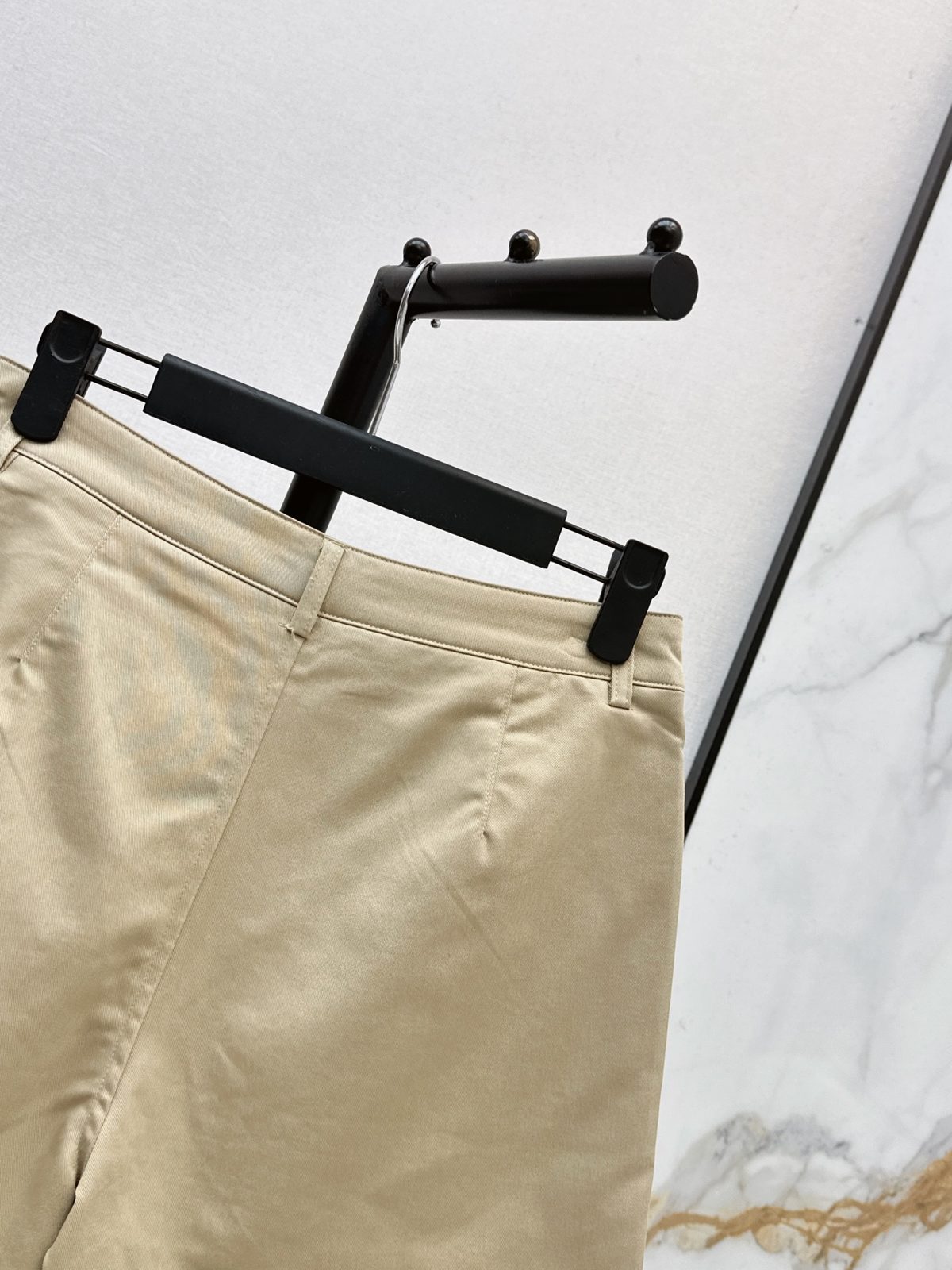 Prada Triangle Logo Shorts Beige