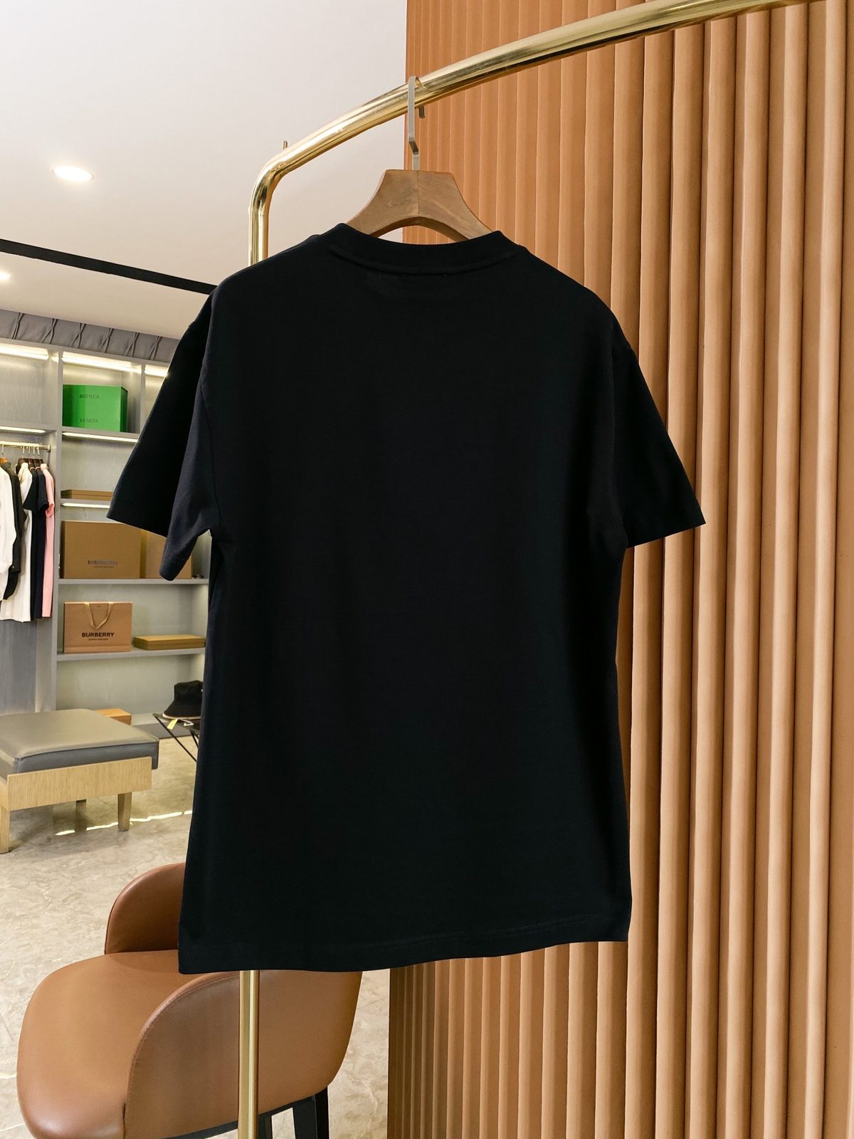 Burberry Plaid Pocket Black T-Shirt