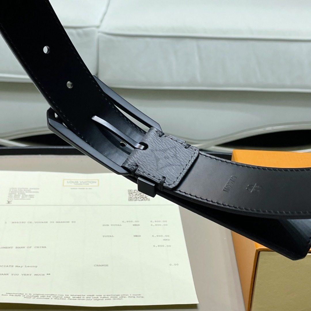 Louis Vuitton Damier Graphite Leather Belt