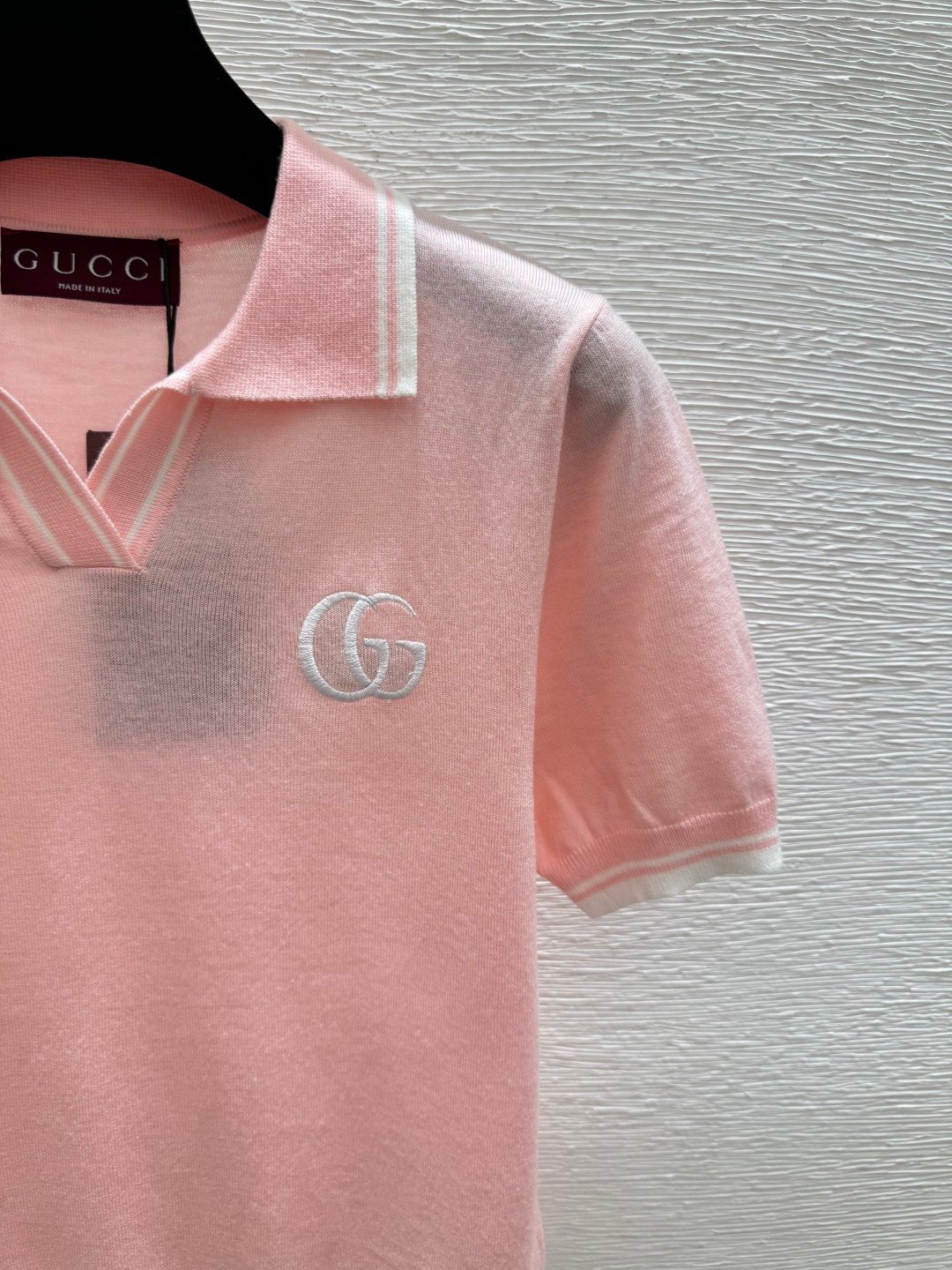Gucci GG Wool Polo Shirt Pink